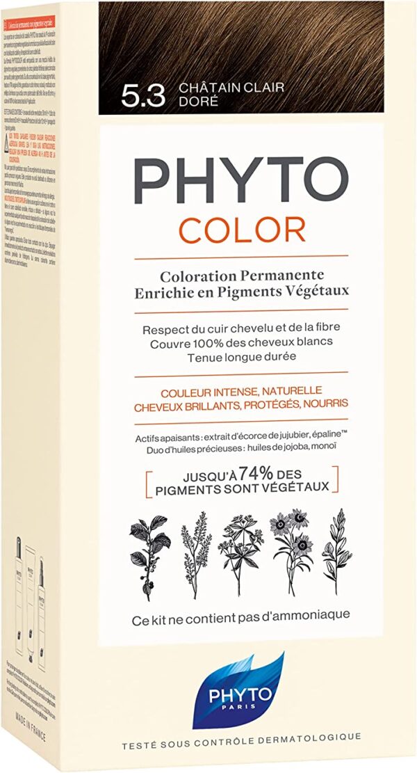 Phyto Color Hair Color بني ذهبي فاتح 5.3 أحصل على لون شعر رائع وطبيعي مع صبغة الشعر العضوية Phyto Color بني ذهبي فاتح 5.3. تسوق الآن!